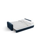 Canapé d'angle en velours convertible avec rangement Belfast 3 places bleu roi - 240x149x84 cm