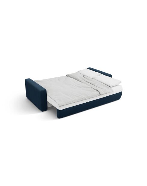 Canapé d'angle en velours convertible avec rangement Belfast 3 places bleu roi - 240x149x84 cm