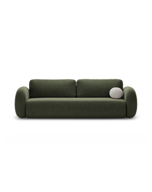 Canapé convertible avec coffre de rangement Tonale 3 places vert - 262x105x88 cm