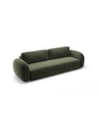 Canapé convertible avec coffre de rangement Tonale 3 places vert - 262x105x88 cm