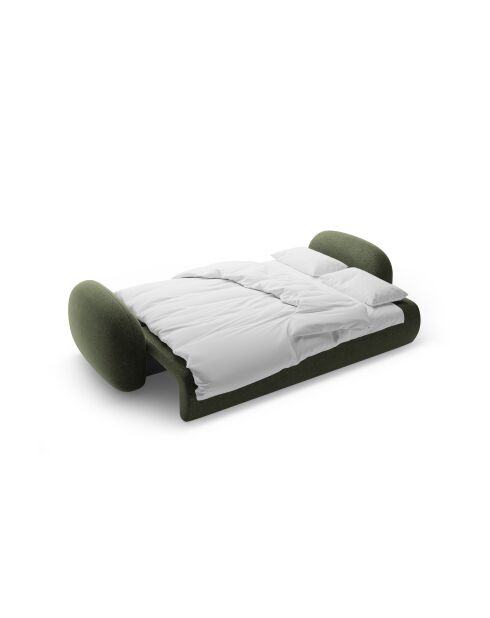 Canapé convertible avec coffre de rangement Tonale 3 places vert - 262x105x88 cm