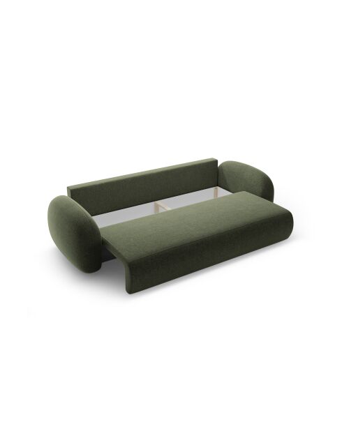 Canapé convertible avec coffre de rangement Tonale 3 places vert - 262x105x88 cm