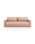 Canapé convertible avec coffre de rangement Belfast 3 places pêche - 238x105x84 cm