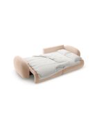 Canapé d'angle en velours convertible avec rangement Tonale 4 places amande beige - 262x149x88 cm