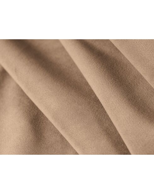 Canapé d'angle en velours convertible avec rangement Tonale 4 places amande beige - 262x149x88 cm
