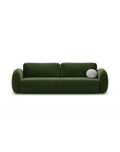 Canapé velours convertible avec coffre de rangement Tonale 3 places vert de l'armée - 262x105x88 cm