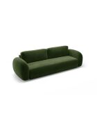 Canapé velours convertible avec coffre de rangement Tonale 3 places vert de l'armée - 262x105x88 cm