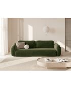 Canapé velours convertible avec coffre de rangement Tonale 3 places vert de l'armée - 262x105x88 cm