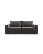 Canapé convertible velours Grena 3 places gris foncé - 205x100x90 cm