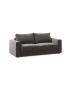 Canapé convertible velours Grena 3 places gris foncé - 205x100x90 cm