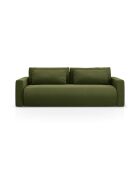 Canapé velours convertible avec coffre de rangement Belfast 3 places vert de l'armée - 238x105x84 cm