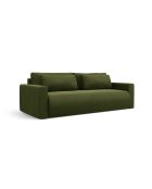 Canapé velours convertible avec coffre de rangement Belfast 3 places vert de l'armée - 238x105x84 cm