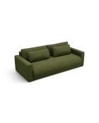 Canapé velours convertible avec coffre de rangement Belfast 3 places vert de l'armée - 238x105x84 cm