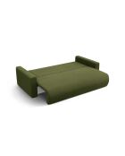 Canapé velours convertible avec coffre de rangement Belfast 3 places vert de l'armée - 238x105x84 cm