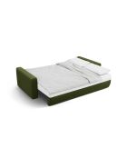 Canapé velours convertible avec coffre de rangement Belfast 3 places vert de l'armée - 238x105x84 cm
