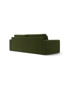 Canapé velours convertible avec coffre de rangement Belfast 3 places vert de l'armée - 238x105x84 cm