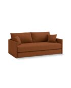 Canapé convertible Shannon 3 places brique - 209x94x87 cm