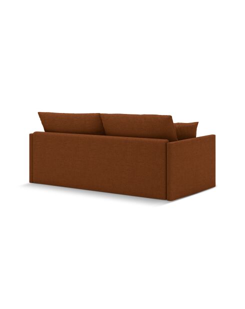 Canapé convertible Shannon 3 places brique - 209x94x87 cm