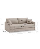 Canapé convertible Shannon 3 places brique - 209x94x87 cm