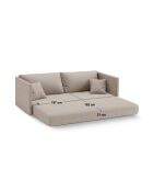 Canapé convertible Shannon 3 places brique - 209x94x87 cm