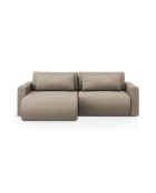Canapé d'angle convertible avec rangement Belfast 3 places beige foncé - 240x149x84 cm