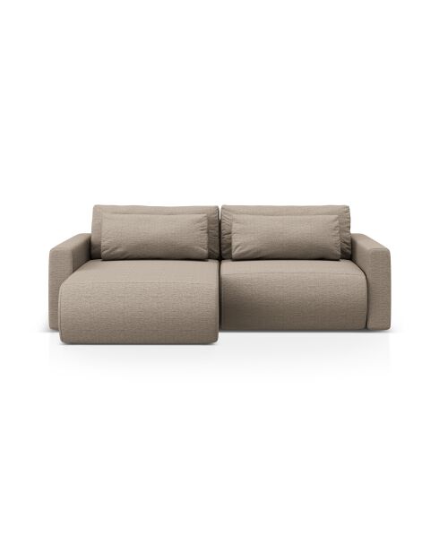 Canapé d'angle convertible avec rangement Belfast 3 places beige foncé - 240x149x84 cm