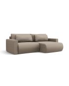 Canapé d'angle convertible avec rangement Belfast 3 places beige foncé - 240x149x84 cm