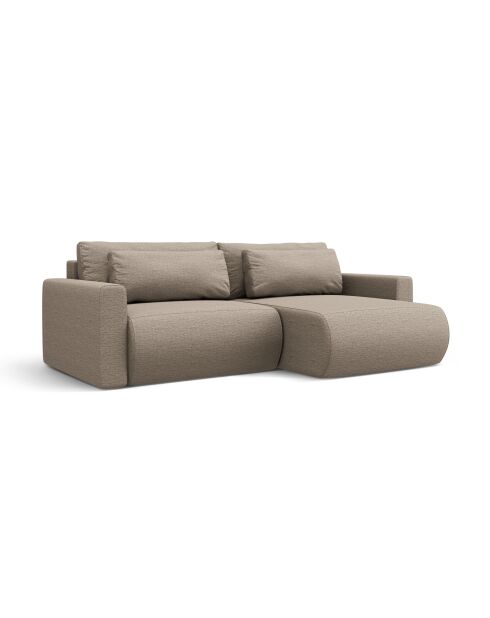 Canapé d'angle convertible avec rangement Belfast 3 places beige foncé - 240x149x84 cm