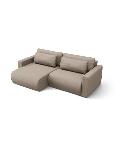 Canapé d'angle convertible avec rangement Belfast 3 places beige foncé - 240x149x84 cm