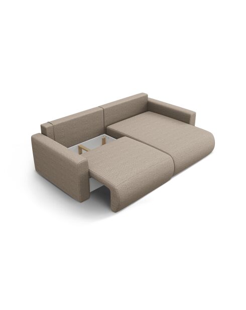 Canapé d'angle convertible avec rangement Belfast 3 places beige foncé - 240x149x84 cm