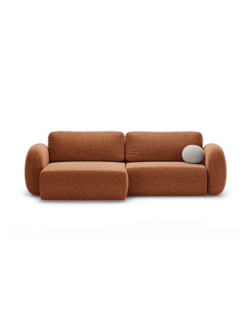 Canapé d'angle convertible avec rangement Tonale 4 places brique - 262x149x88 cm