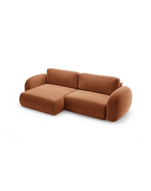 Canapé d'angle convertible avec rangement Tonale 4 places brique - 262x149x88 cm