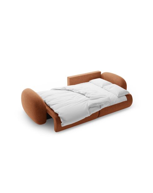 Canapé d'angle convertible avec rangement Tonale 4 places brique - 262x149x88 cm