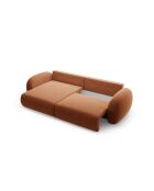 Canapé d'angle convertible avec rangement Tonale 4 places brique - 262x149x88 cm