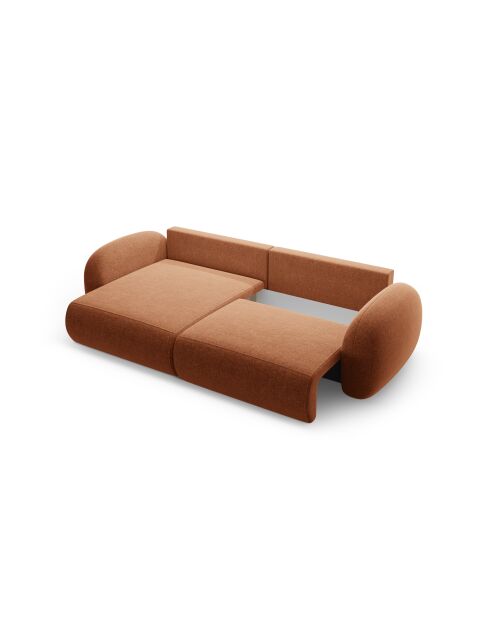 Canapé d'angle convertible avec rangement Tonale 4 places brique - 262x149x88 cm