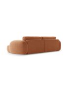 Canapé d'angle convertible avec rangement Tonale 4 places brique - 262x149x88 cm