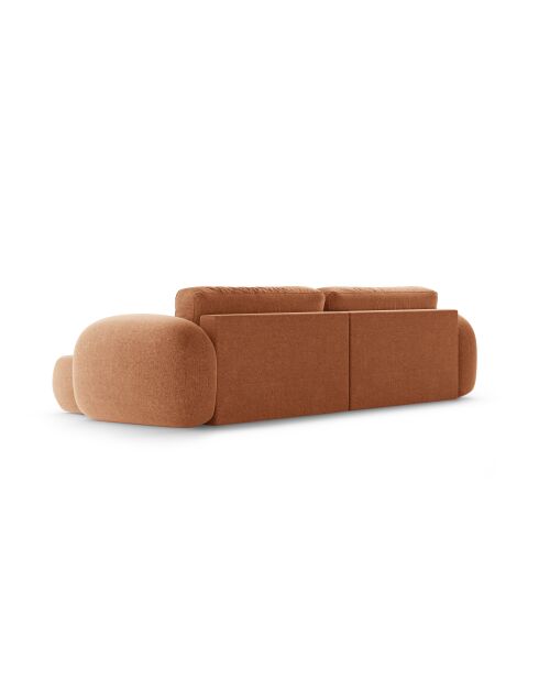 Canapé d'angle convertible avec rangement Tonale 4 places brique - 262x149x88 cm