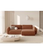 Canapé d'angle convertible avec rangement Tonale 4 places brique - 262x149x88 cm