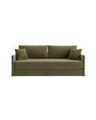 Canapé convertible velours Shannon 3 places vert - 209x94x87 cm