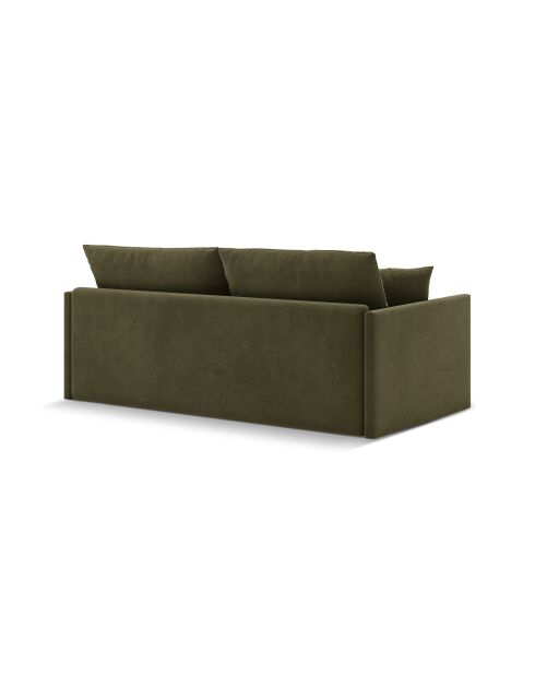 Canapé convertible velours Shannon 3 places vert - 209x94x87 cm