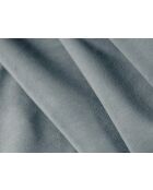 Canapé d'angle en velours convertible avec rangement Tonale 4 places bleu gris - 262x149x88 cm