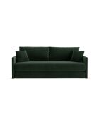 Canapé convertible velours Shannon 3 places vert bouteille - 209x94x87 cm