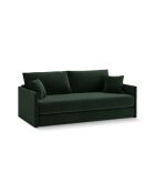 Canapé convertible velours Shannon 3 places vert bouteille - 209x94x87 cm
