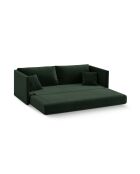 Canapé convertible velours Shannon 3 places vert bouteille - 209x94x87 cm