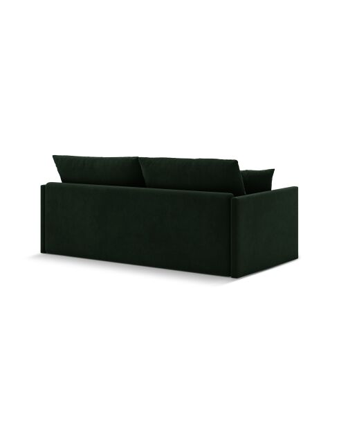 Canapé convertible velours Shannon 3 places vert bouteille - 209x94x87 cm