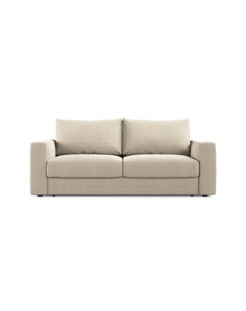 Canapé convertible Grena 3 places beige - 205x100x90 cm