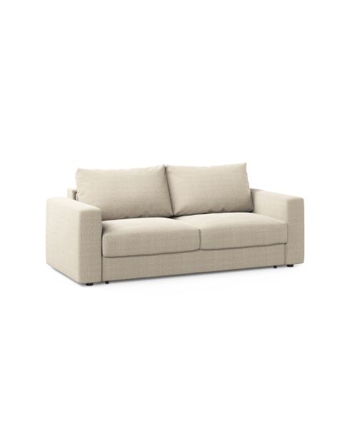 Canapé convertible Grena 3 places beige - 205x100x90 cm