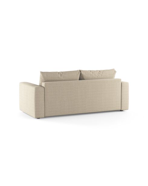 Canapé convertible Grena 3 places beige - 205x100x90 cm