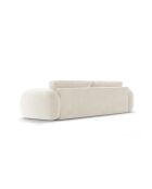 Canapé velours convertible avec coffre de rangement Tonale 3 places ivoire - 262x105x88 cm