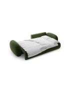 Canapé d'angle en velours convertible avec rangement Tonale 4 places vert de l'armée - 262x149x88 cm